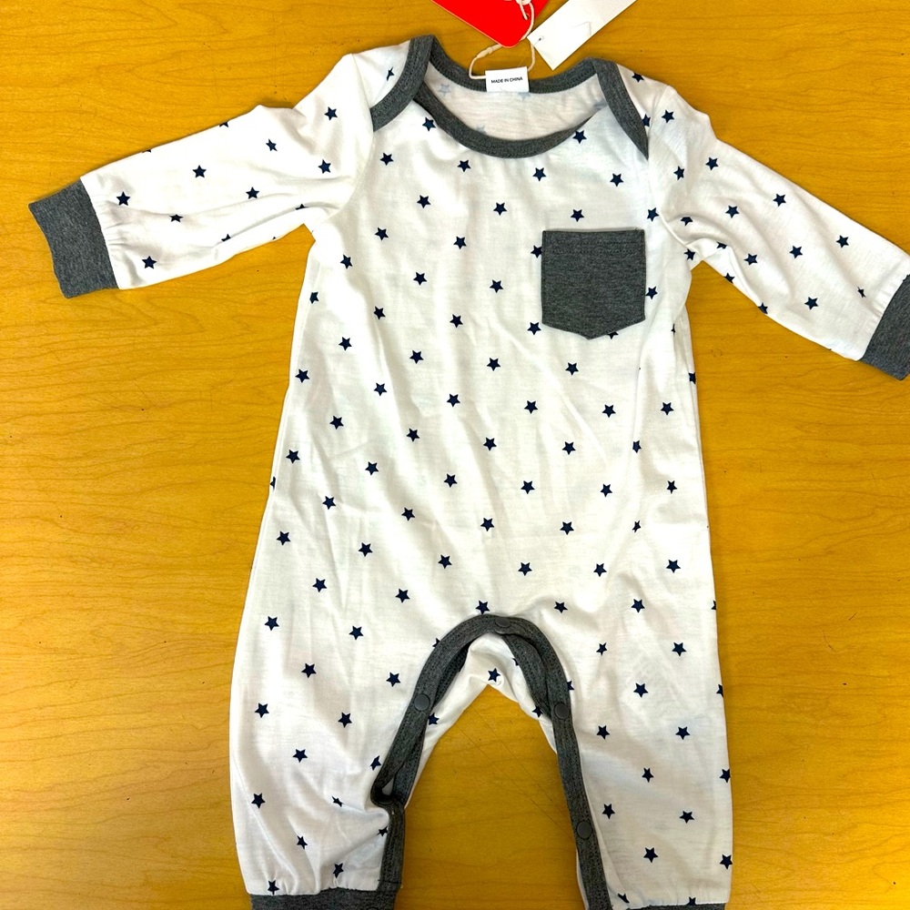 3-6 month baby long sleeve romper star outfit